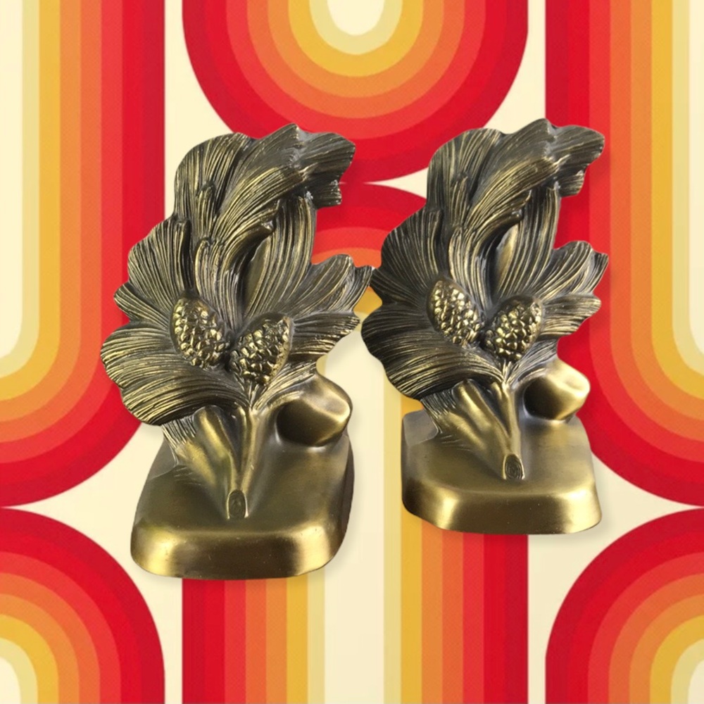 Authentic 70’s PM Craftsman Solid Brass Bookends